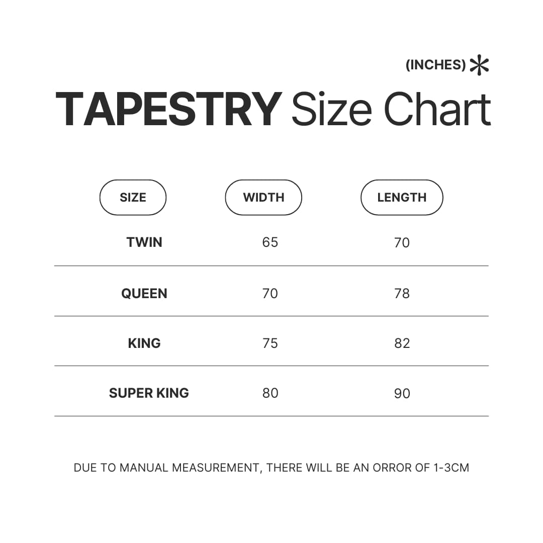 Tapestry Size Chart - Genshin Impact UK Store