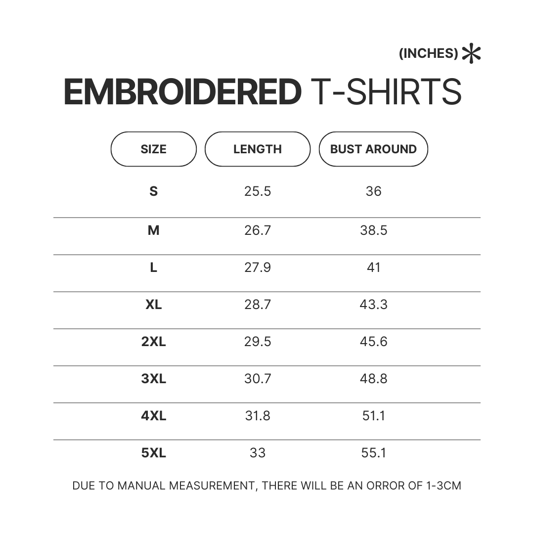 Product size chart