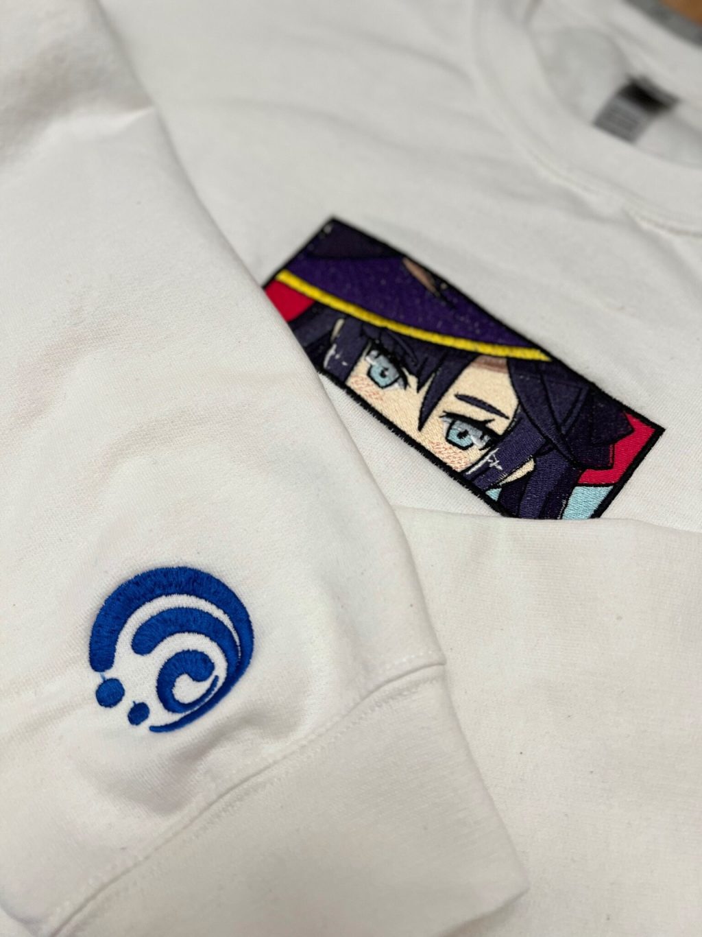 Genshin Impact Mona Face Boxed Embroidered Clothing
