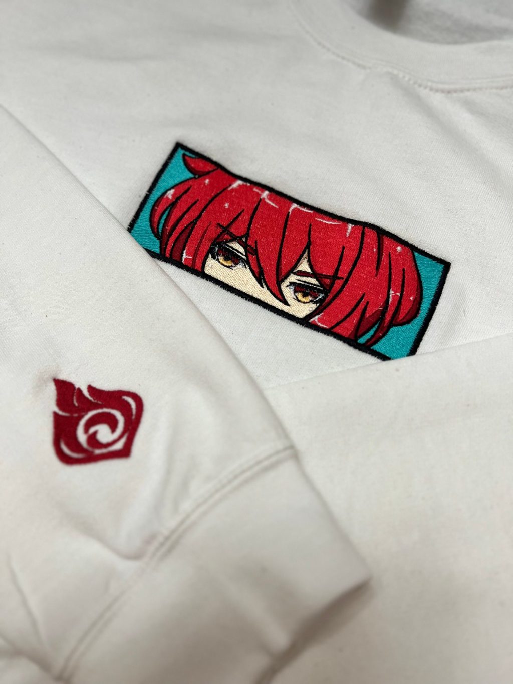 Genshin Impact Diluc Face Boxed Embroidered Clothing