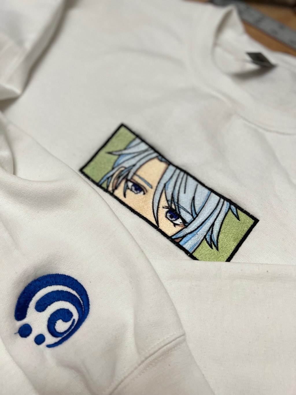 Genshin Impact Kamisato Ayato Face Boxed Embroidered Clothing