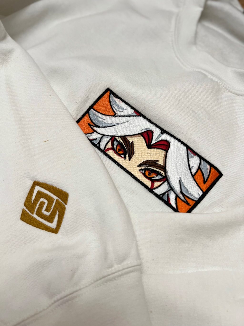 Genshin Impact Arataki Itto Face Boxed Embroidered Clothing