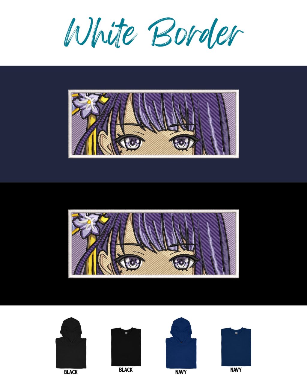 Genshin Impact Raiden Shogun Face Boxed Embroidered Clothing - Image 3