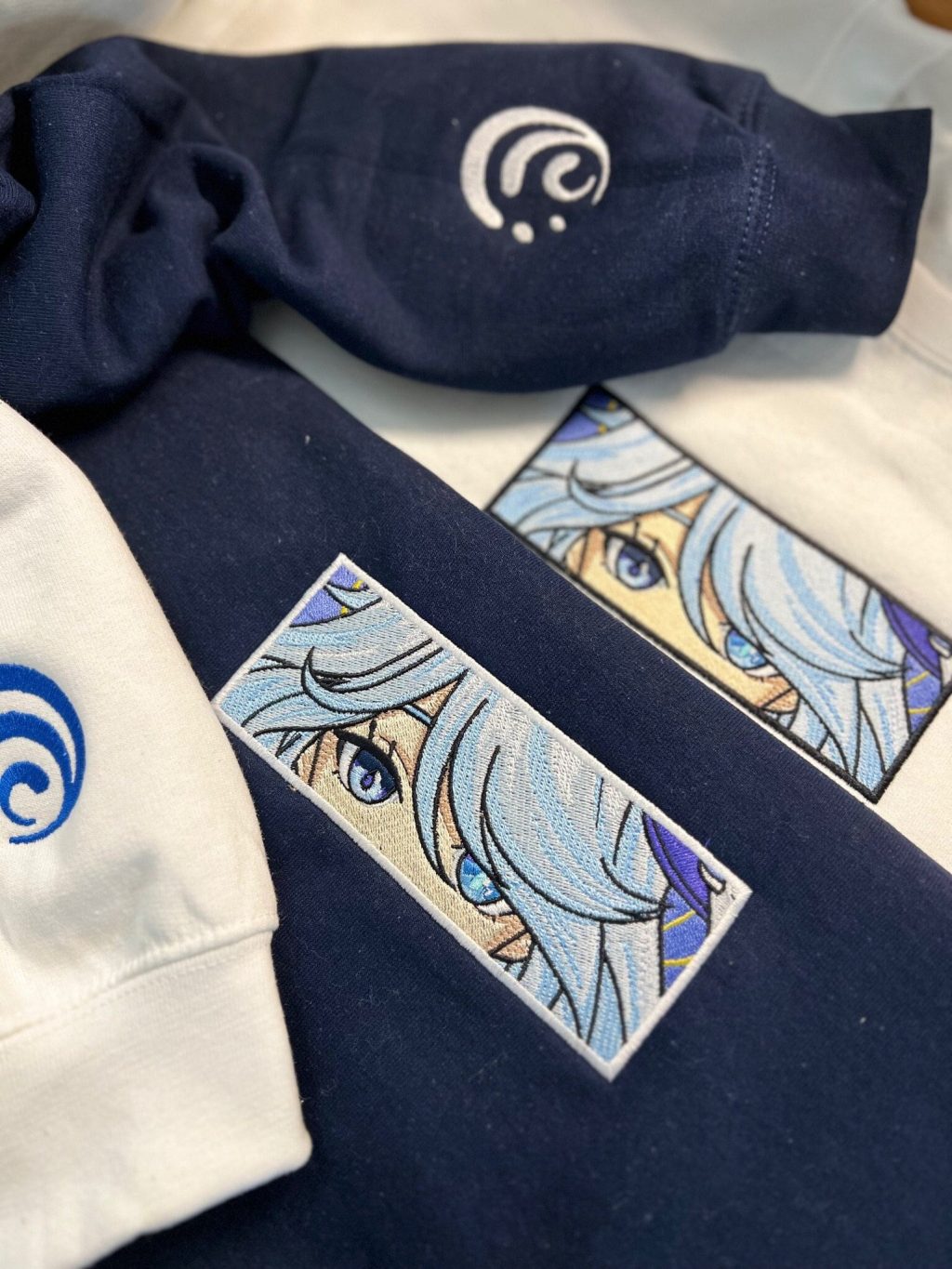 Genshin Impact Furina Face Boxed Embroidered Clothing