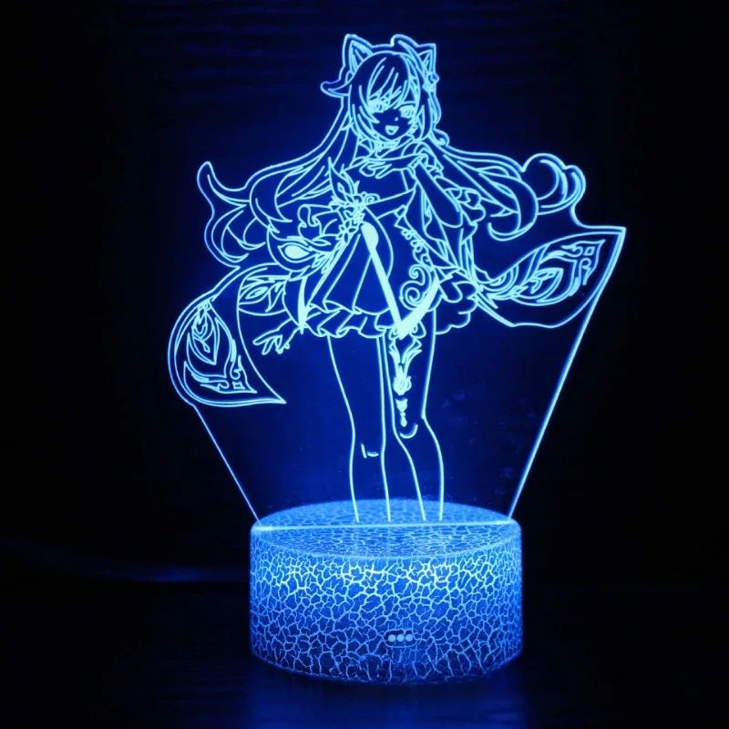 kf S8921853abd4a49418f2d494dabc882663 Genshin Impact Yae Miko Hu Tao Scaramouche Game Figure 3d Led Lamp for Bedroom Kazuha Tighnari - Genshin Impact UK Store